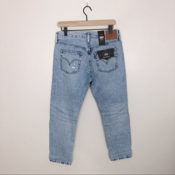 SOLD NWT Levi’s 501 Tapered Distressed Jeans - Picture 6 of 8